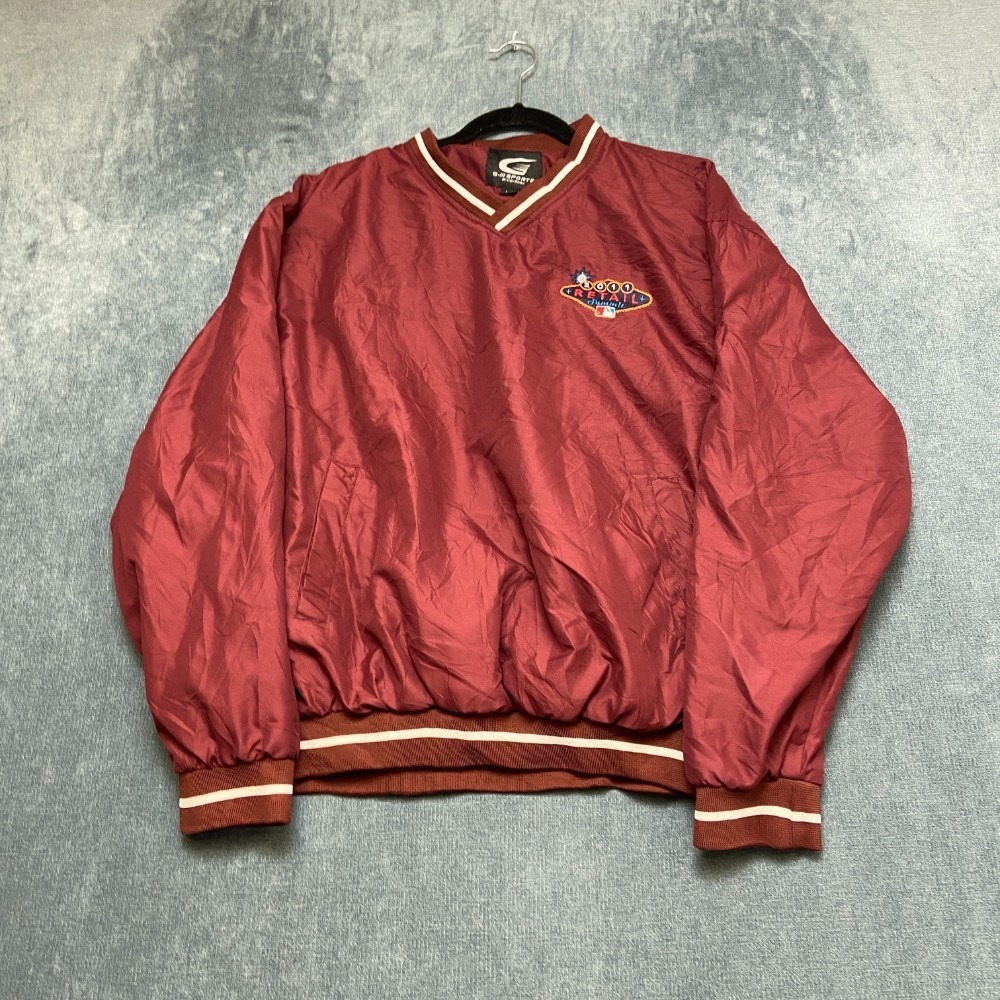 G-III Sports By Carl Banks Windshirt Mens Large Maroon V Neck Pullover Ribbed